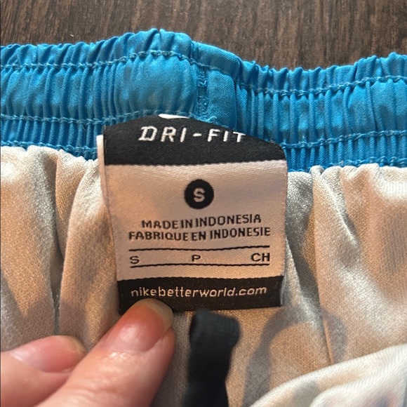 Nike Blue Running Shorts with Neon Accents - Picture 3 of 6